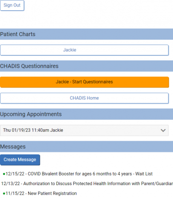 Patient Portal Home